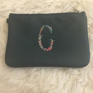 Brand New “C” Rubie Mini Pouch - Peacock Pebble